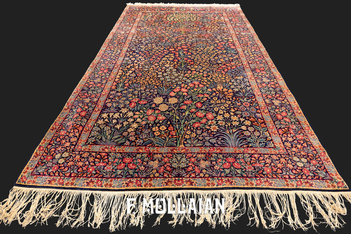 Antique Kerman Ravar Rug Floral Design n°:250176